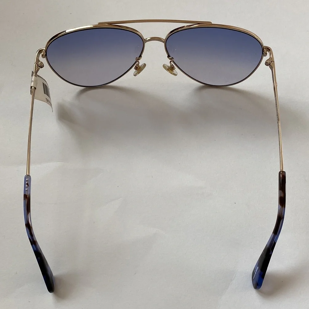 Kate Spade Carolane aviator blue gold sunglasses - Picture 3 of 6